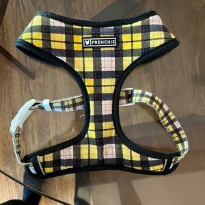 Frenchie bulldog supply harness - yellow plaid